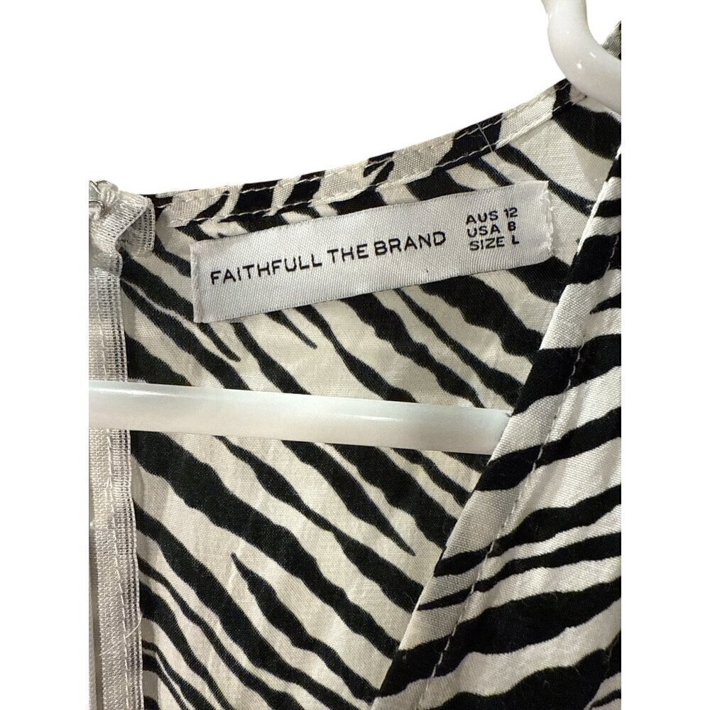 Anthropologie Faithfull The Brand Zebra Print Midi Dress Size L, Pre-Own EUC - Picture 6 of 6